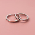 wholesale S925 Sterling Silver Mobius Twist Couple Ring Ins Style Minimalist English Letter Matching Ring J9865-0-2
