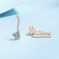 wholesale [] S925 Sterling Silver Moissanite Line Heart Earrings for Women, Fashionable and Advanced with a Cool Sense-0-2