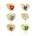 wholesale S925 Sterling Silver With Colorful Zircon Heart Earrings, Dopamine Sweet And Edgy Style, Luxurious And Advanced-0-0