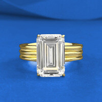 wholesale Metal: S925 Silver Gold Plated, Set with 8*12 Rectangular Pagoda, Zhuozhifan Jewelry Style,-R1450 Baguette White Diamond No. 5