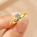 Metal Alloy Light Luxury Fashion Micro-Set 5A Zircon Diamond Ring for Women-0-2