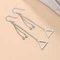 wholesale S925 Sterling Silver Fringe Tassel Ear Thread Long Triangle Rhombus European and American Fashion Ear Stud Cross-Border New Accessories-0-2