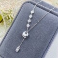 wholesale Silver S999 Maker's Lucky Words Chubby Blessing Necklace for Women, Luxe Minimalist Chinese Style Pouch Delicate Collarbone Chain-0-3