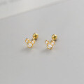 wholesale S925 Sterling Silver Sweet and Lovely Cartoon Mouse Ear Studs Minimalist Versatile Screw Thread Ear Cartilage Studs M05601-0-2