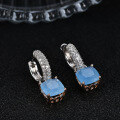 wholesale S925 silver inlaid with colored gemstones, new light luxury-style fashionable design natural smoky quartz earrings stud earrings-0-5