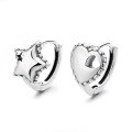 wholesale S925 Sterling Silver AB Style Star and Heart Ear Clasps, Personalized Trend, Korean Sweet and Cool Style, Versatile Earrings-0-4