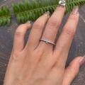 18k Gold Plated S925 Silver Full Moissanite Dainty Cross Ring Stackable Tail Ring for Women-0-2