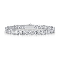 S925 Sterling Silver Tennis Bracelet with New European-American Style Full Pavé Pear Moissanite, Tarnish-Resistant Luxury Jewelry.-L12931 Moissanite 1 carat (15.5mm long)  925 silver