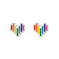 wholesale S925 Sterling Silver Stud Earrings Sweet and Fresh Colorful Heart Threaded Bead Elegant and Cute Earrings M00626-0-4