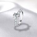 wholesale S925 Sterling Silver Cross-Border Wholesale 2-Carat Oval Moissanite High-End Silver Jewelry Women's Ring Accessories Men's-0-2