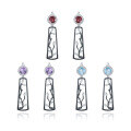 wholesale S925 Sterling Silver Designer Natural Amethyst Earrings, Winter Plum Blossom Colored Gemstone Ear Drops-0-4