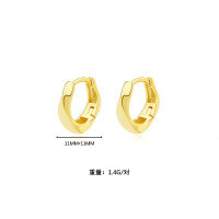 wholesale 925 Sterling Silver Cold Minimalist Style Vintage Summer Earrings,ins Circle Twistear Cuff For Women-E3122-Gold 925 Silver