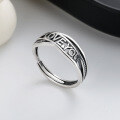 wholesale S925 sterling silver vintage letter "love you" ring, ins Ruili magazine style versatile fashion index finger ring-0-0