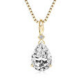 Sterling Silver Fashion Pendant Necklace with Moissanite-0-11