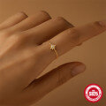 wholesale S925 Sterling Silver Adjustable Eight-Pointed Star Ring with Micro-Paved Diamonds,。-0-2
