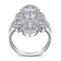wholesale 925 Sterling Silver Women's Ring Niche Cross-Border E-commerce Europe & America Exaggerated Personality Flower Shape 15ct Zircon Ring Ins-0-2