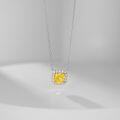 wholesale 14k Gold Classic Simple Square Cut Cultured Diamond 075ct Clavicle Chain Yellow Diamond Necklace-0-2