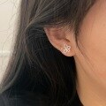 wholesale S925 Sterling Silver Hollow-Out Small Floral Stud Earrings for Women, Minimalist Sweet Earrings, Trendy New Arrival in 2025-0-1