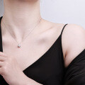 Sterling Silver 2-Carat Moissanite Minimalist Pendant Necklace, Wholesale Gift-0-2
