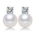 Metal Classic Princess Pearl Zircon Earrings, Cross-Border Best-Seller-0-3