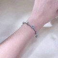 wholesale Metal material: S925 silver Zhuo Zhifan new imported high-carbon diamond 5*5 aqua diamond ice flower cut bracelet for women, simple and elegant-0-3