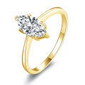 Metal Heart-Cut Zirconia Women's Split Shank Solitaire Ring, Light Luxury Cross-Border Hot-Style Wholesale-0-11