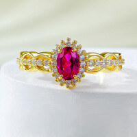 wholesale S925 Silver Jewelry New Ins Style Daily Minimalist Versatile 4*6 Red and Blue Sapphire Ring Women's Cross-Border Design-R979 Blue Steel>No. 6