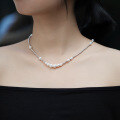 wholesale S925 Sterling Silver Shi's Home Quality Small Niche Hit Pearl Necklace for Women, Internet Famous Minimalist Design French Retro Collarbone Chain-0-1