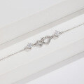 wholesale S925 Sterling Silver Korean and Japanese Style Elegant Double Heart Bracelet for Women with Interlocking Hearts and Zircon, Free Engraving-0-1