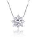 S925 Sterling Silver Cross-Border Moissanite Necklace, 1ct Four-Prong Choker-0-3