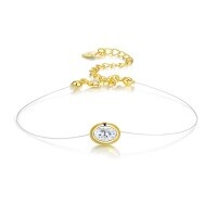 925 Silver Cross-Border Simple Fashion Moissanite Red Rope Bracelet-L16237 Moissanite 5*7mm 16+2.5+2.5cm