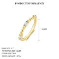 wholesale S925 Sterling Silver Small Sugar Cube Zirconia Ring, Women's Minimalist Stacking Band, Cross-border Best-seller-0-6