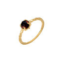wholesale S925 Gold-Plated Silver Japanese Minimalist Vintage Women's Ring with Natural Garnet, Wholesale Light Luxury Jewelry-0-0