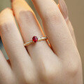 wholesale S925 Sterling Silver All-Over Red Elk with Bow Ring, Trendy and Versatile Daily Wear Pinky Ring-0-5