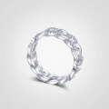 wholesale 925 Sterling Silver Original Cuban Link Chain Ring For Women With Wave Design, Hollow Zircon-cut, Luxury Ins Style-0-3