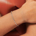 wholesale S925 Sterling Silver 2mm Double-Layer Water Wave Chain Bracelet with Extension Chain, Factory Direct-0-2