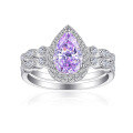 wholesale 925 Sterling Silver 15ct Gemstone Two-in-One Set Ring with 5A Zirconia High-Carbon Diamond Women's Ring, Exuding Luxury and Sophistication-0-7