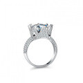 S925 Silver Moissanite 5 Carat Cocktail Ring-0-4