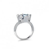 S925 Silver Moissanite 5 Carat Cocktail Ring-5 carats (set with cubic zirconia)  17 yards