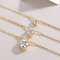 wholesale S925 Silver New Small Ins Stacking Necklace High-end Autumn and Winter Moissanite Collarbone Chain-0-1