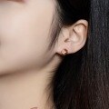 wholesale S925 Silver New Korean and Japanese Light Luxury Opal Crescent Moon Earrings Women's Fashion Trendy Stud Earrings One Piece Drop Shipping-0-1