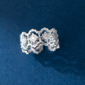 wholesale S925 Sterling Silver Fresh and Sweet Ins Style Niche Design Diamond-Inlaid Hollow Lace Ring R02730-0-2