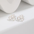 wholesale S925 Sterling Silver Minimalist and Fresh Bicycle Stud Earrings Cartoon Creative Bike Earrings Trendy Cross-Border New Arrival-0-1