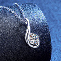Sterling Silver 1-Carat Moissanite Infinity Note Pendant Necklace-0-0