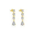 wholesale S925 Sterling Silver Marquise Zirconia Drop Dangle Earrings With Crystal Accents And Tassel-0-18
