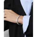 wholesale S925 Sterling Silver SL007 Korean Version Ins Niche Design Minimalist Versatile Irregular Brushed Texture Women's Bracelet-0-3