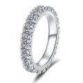 S925 Sterling Silver Full Pavé Moissanite Unisex Diamond Band Ring-0-3