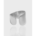 wholesale S925 Sterling Silver 648 Korean Version Ins Small and Unique Design Sense Minimalist Versatile Irregular Textured Open Ring for Women-0-0