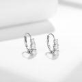 wholesale S925 Silver Plated with 18k Gold, 40mm Three-Stone Cross-Border Ins Style Round Moissanite Ear Hooks for Women, Daily Wear That Won't Fall Off-0-2