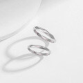 wholesale 999 Sterling Silver Diamond-shaped Adjustable Open Ring for Long-distance Lovers Valentine's Day Jewelry Couple Rings-0-3